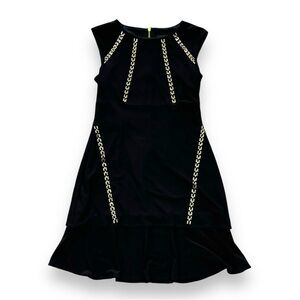 Frank Lyman Black Gold/Silver Cocktail Party Dress - Size 10